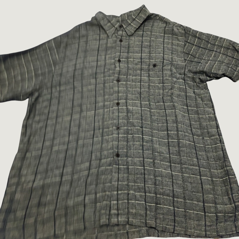 Chereskin Linen Rayon Shirt XXL Plaid Green Breathable Summer Festival Camp